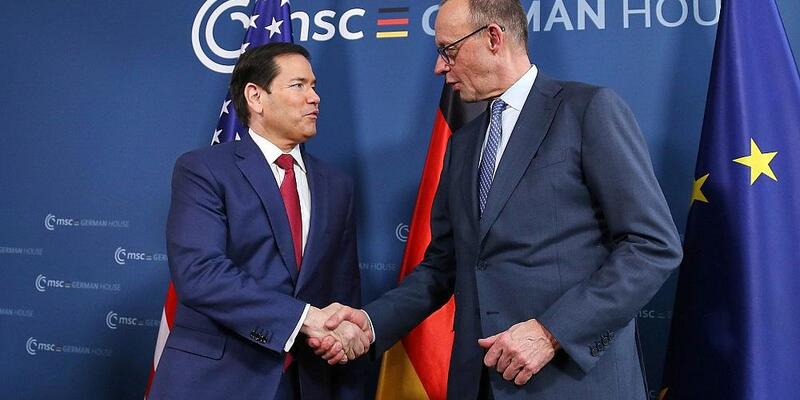 Marco Rubio und Friedrich Merz am 13.02.2026 - Foto: via dts Nachrichtenagentur