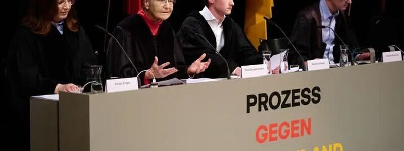 In dem fiktiven Prozess wird über ein Verbot der AfD verhandelt.  - Foto: Fabian Hammerl/Thalia Theater/dpa