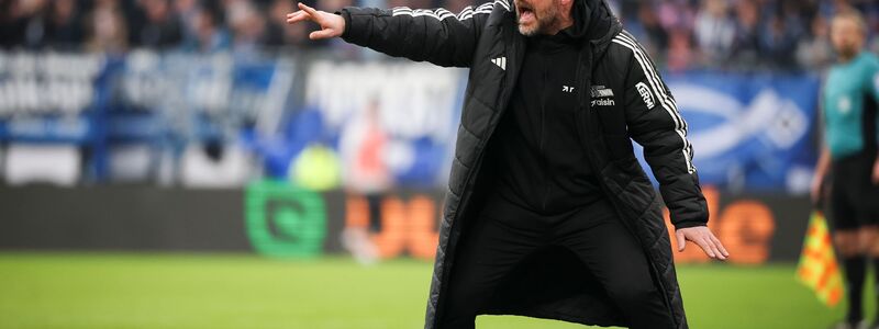 War bei seinem Ex-Club zu Gast: Berlins Trainer Steffen Baumgart. - Foto: Christian Charisius/dpa