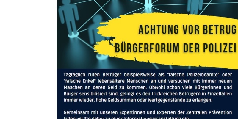 POL-PPRP: Achtung vor Betrug - Bürgerforum der Polizei Maxdorf - Foto: presseportal.de