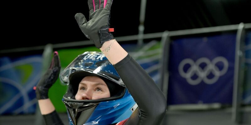 Laura Nolte führt vor dem Finallauf im Monobob. - Foto: Robert Michael/dpa