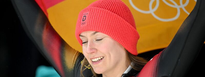 Laura Nolte freute sich zunächst über Olympia-Silber. - Foto: Robert Michael/dpa