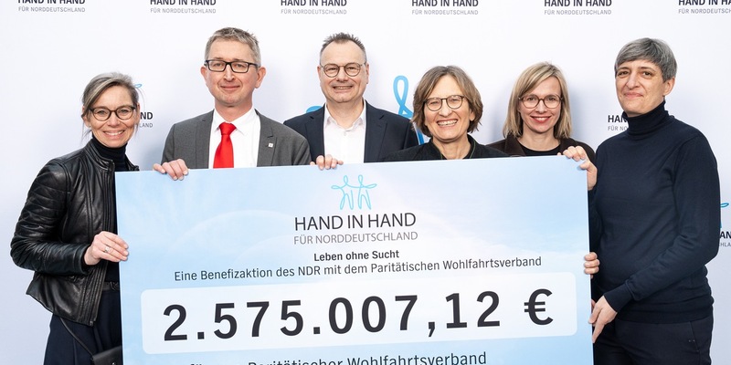 Rund 2.5 Millionen Euro für die Suchthilfe - NDR Benefizaktion Hand in Hand für Norddeutschland - Foto: presseportal.de