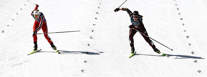 Coletta Rydzek setzte sich in einem packenden Zielsprint um Bronze durch. - Foto: Daniel Karmann/dpa