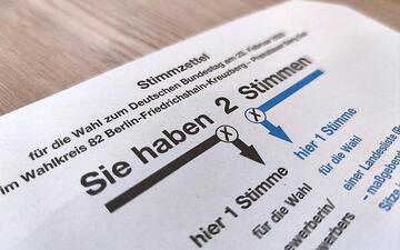 Stimmzettel zur Bundestagswahl 2025 (Archiv) - Foto: via dts Nachrichtenagentur