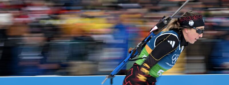 Zu oft nur nah dran: Franziska Preuß gewann bislang keine Einzel-Medaille in Antholz. - Foto: Hendrik Schmidt/dpa