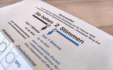 Stimmzettel zur Bundestagswahl 2025 (Archiv) - Foto: via dts Nachrichtenagentur