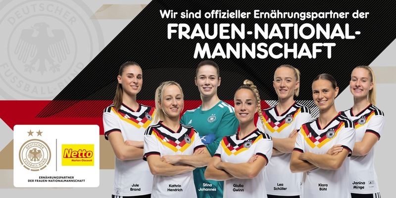 Bewusste Ernährung im Fokus: Netto wird offizieller Ernährungspartner der Frauen-Nationalmannschaft des Deutschen Fußball-Bundes - Foto: presseportal.de