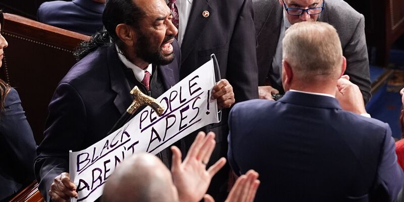 Der demokratische Abgeordnete Al Green wurde nach seiner Protestaktion aus dem Saal geführt. - Foto: Matt Rourke/AP/dpa