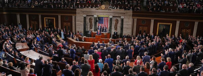 Trump spricht vor dem Kongress. - Foto: Matt Rourke/AP/dpa