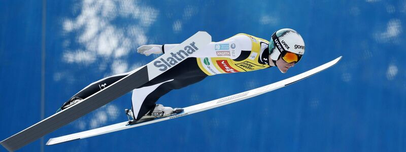 Domen Prevc siegte mit Schanzenrekord in Bad Mitterndorf. - Foto: Erwin Scheriau/APA/dpa