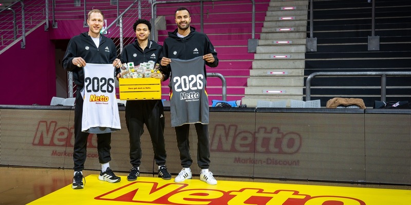 Gemeinsam für bewusste Ernährung: Netto steigt als offizieller Ernährungspartner bei den deutschen Basketball-Nationalmannschaften ein - Foto: presseportal.de