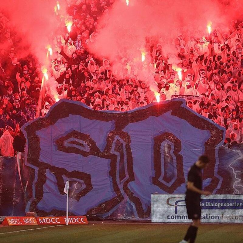 FCM-Fans mit Pyrotechnik beim Spiel gegen Dynamo Dresden am 26.01.2026 - Foto: via dts Nachrichtenagentur