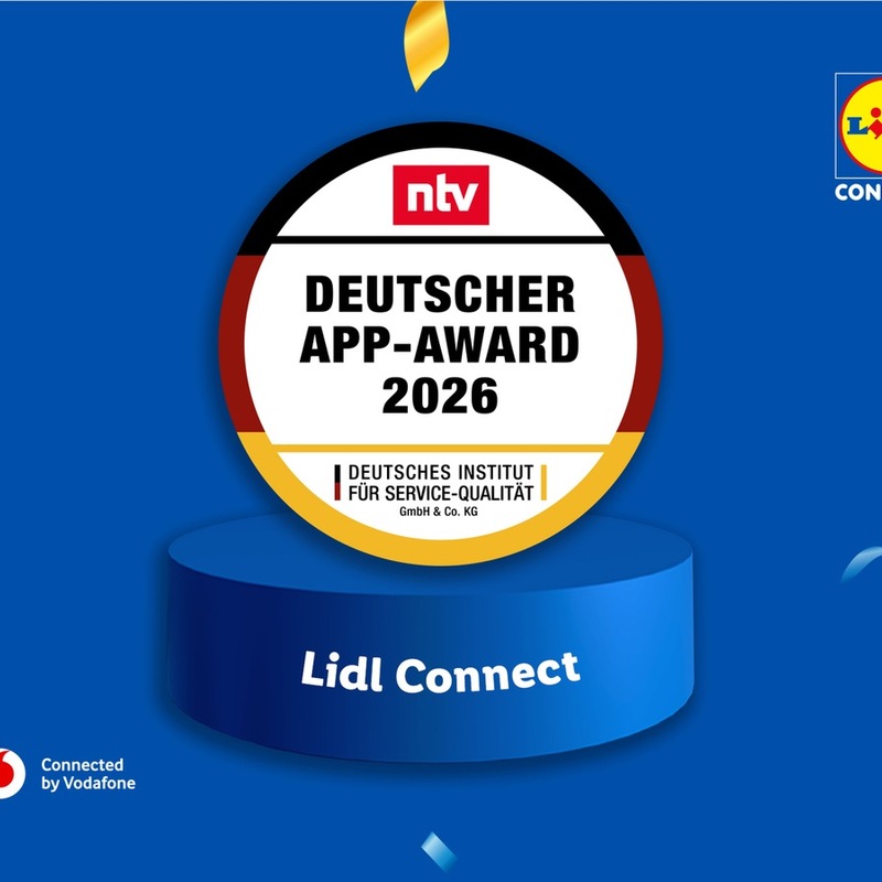 Lidl Connect erhält Deutschen App-Award 2026 / Auszeichnung bestätigt hohe Nutzerzufriedenheit und einfache mobile Tarifverwaltung - Foto: presseportal.de
