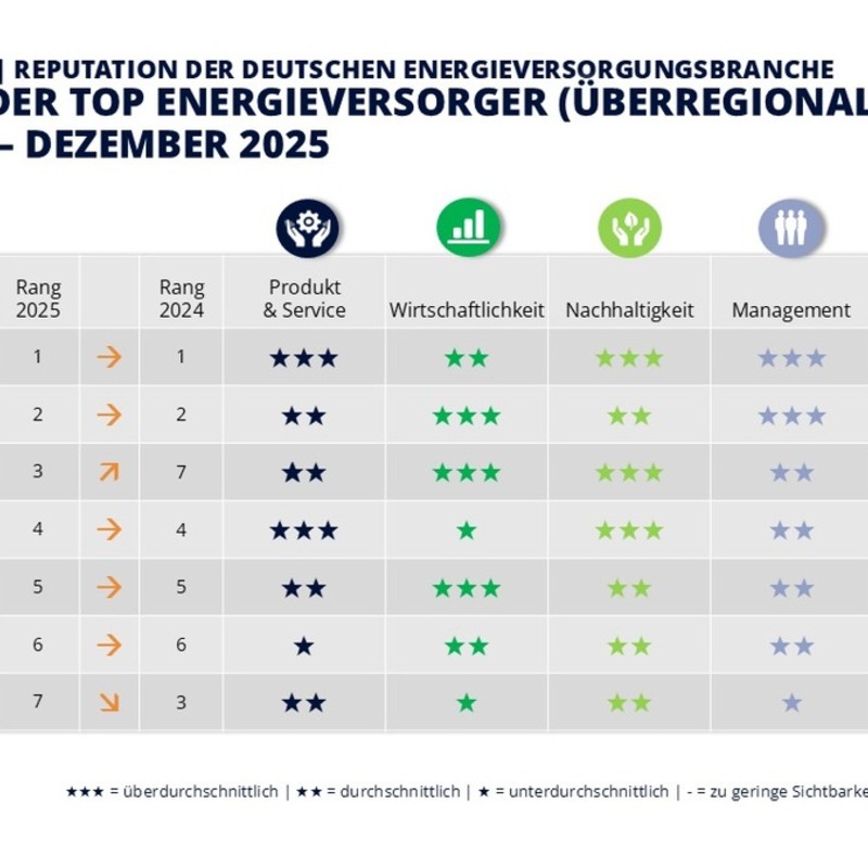 Reputationsranking 2025: Energieversorger Octopus Energy springt auf Platz 3 - Foto: presseportal.de