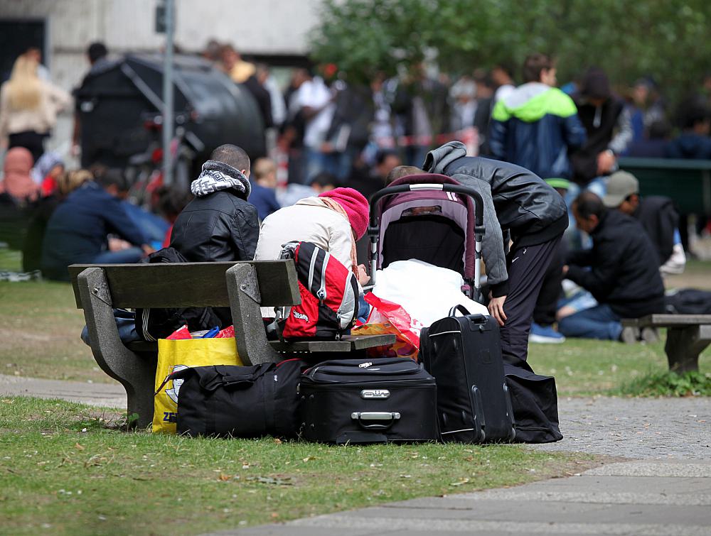 Flüchtlinge an einer Aufnahmestelle (Archiv)