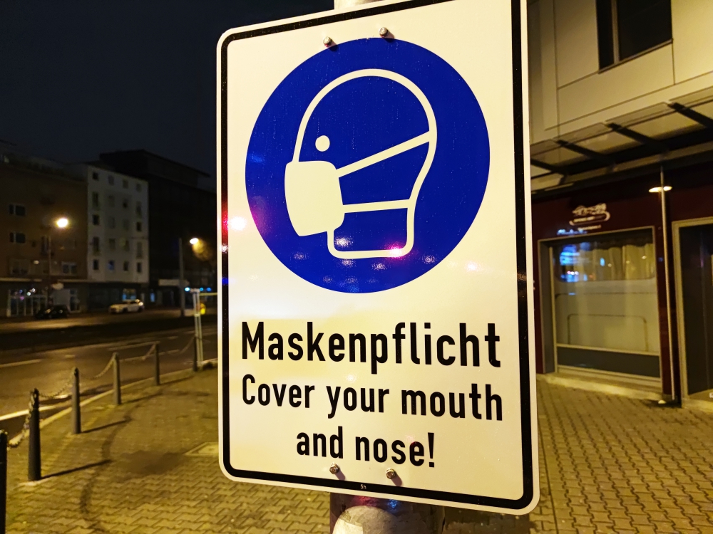Hinweis auf Maskenpflicht