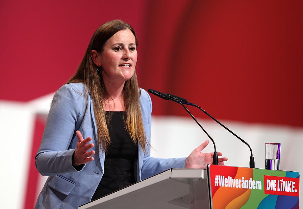 Janine Wissler auf Erfurter Parteitag 2022