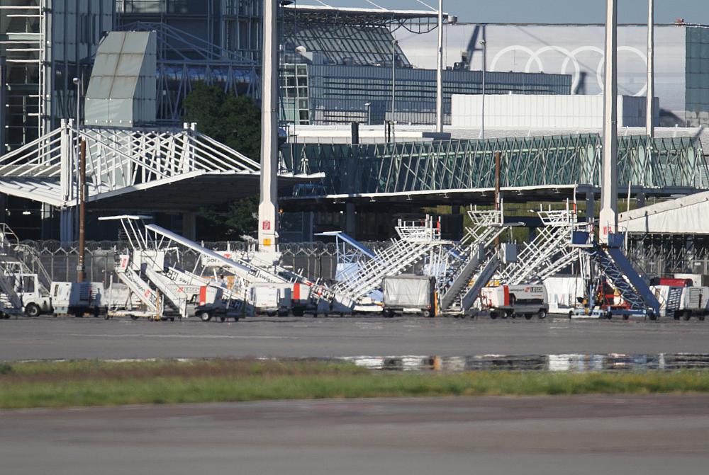 Fluggasttreppen am Flughafen München