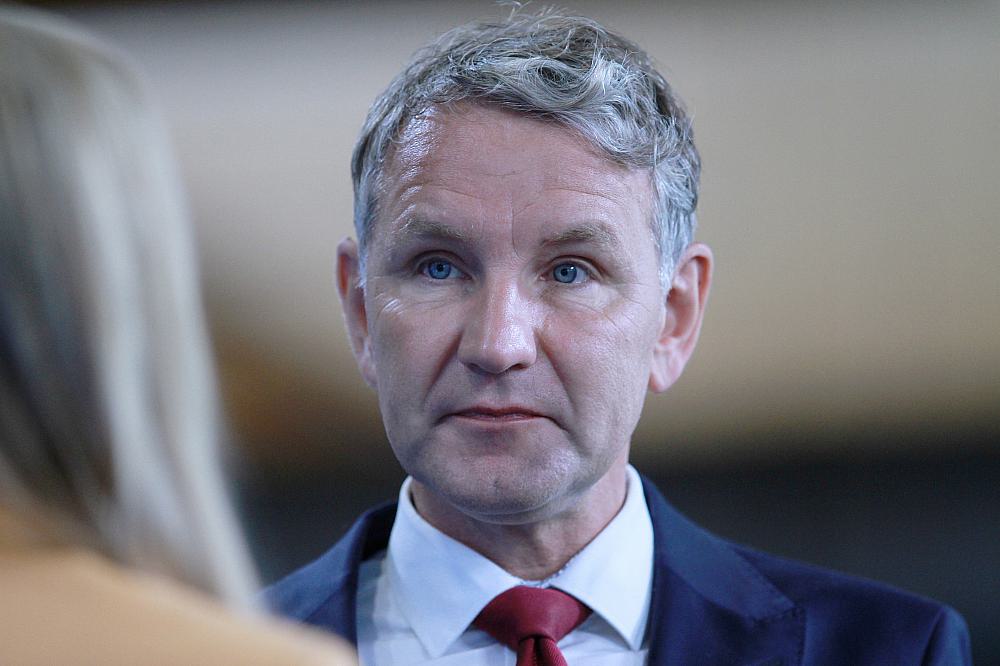 Björn Höcke spricht am 05.08.2023 über seinen Gesundheitszustand