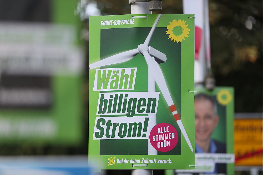 Grünen-Wahlplakat zur Landtagswahl in Bayern 2023 (Archiv)