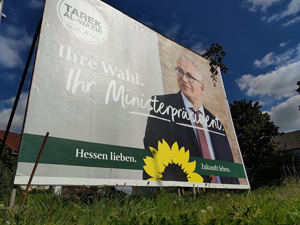 Wahlplakat der Grünen zur Landtagswahl in Hessen 2023 (Archiv)