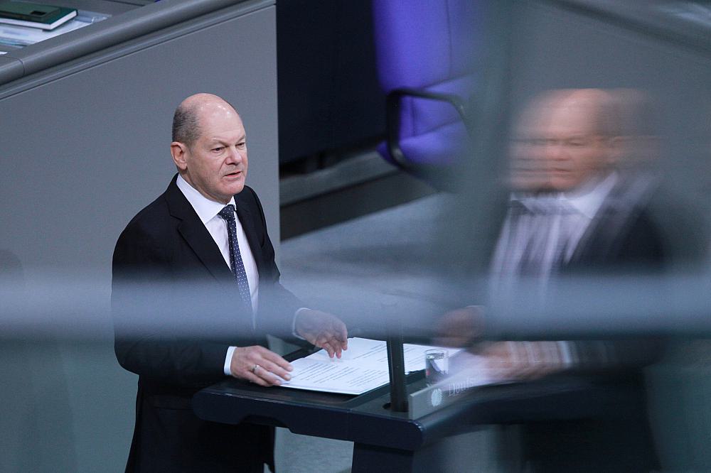 Olaf Scholz bei seiner Regierungserklärung am 28.11.2023