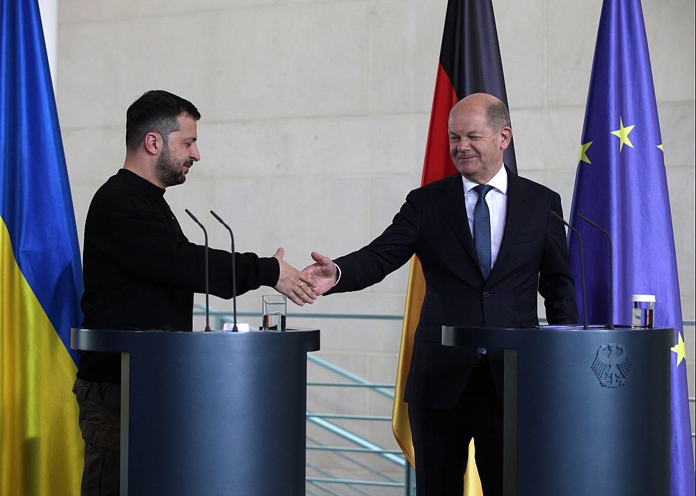 Wolodymyr Selenskyj und Olaf Scholz am 14.05.2023