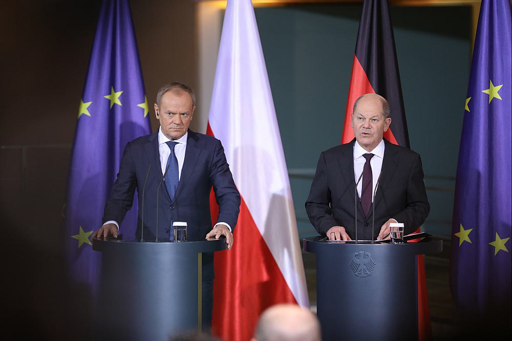 Donald Tusk und Olaf Scholz am 12.02.2024