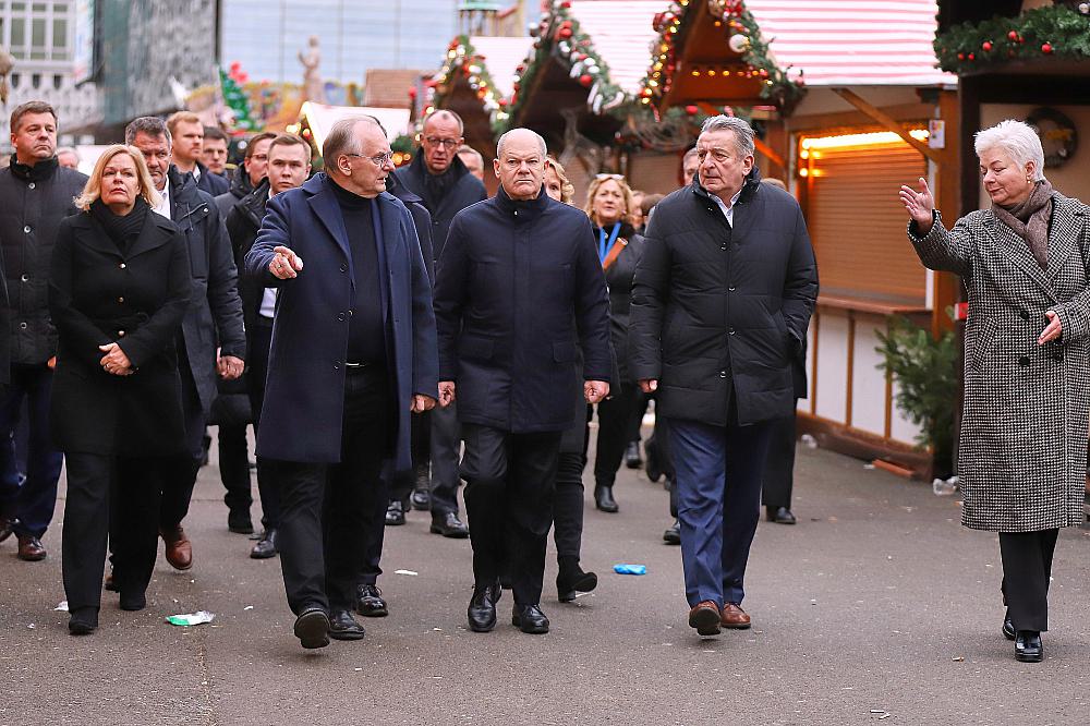 Olaf Scholz nach Anschlag auf Magdeburger Weihnachtsmarkt am 21.12.2024