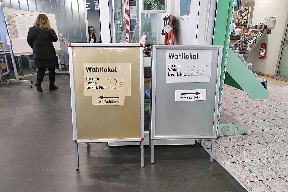 Wahllokal bei Bundestagswahl 2025 am 23.02.2025