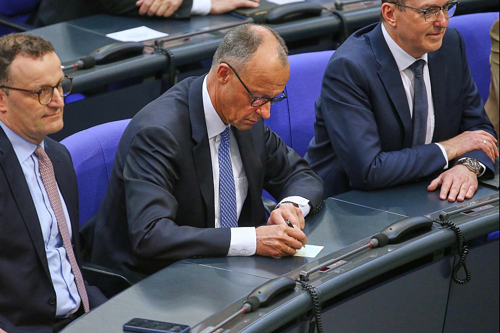 Jens Spahn, Friedrich Merz, Alexander Dobrindt am 06.05.2025
