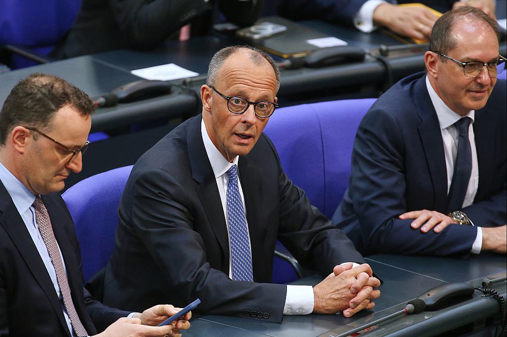 Jens Spahn, Friedrich Merz, Alexander Dobrindt am 06.05.2025