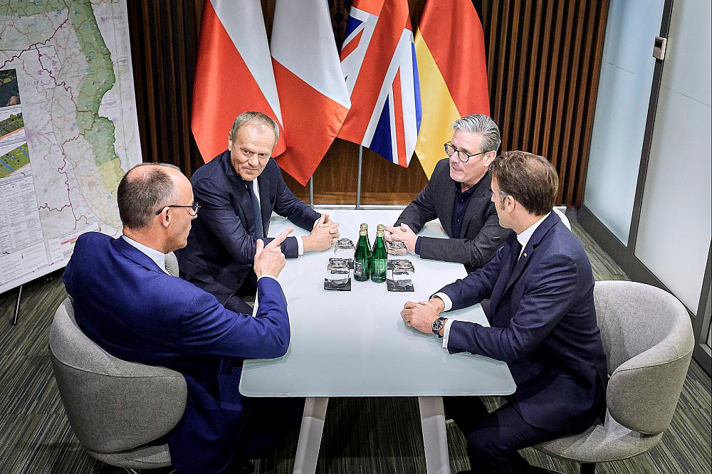 Staats- und Regierungschefs von Deutschland, Polen, UK und Frankreich reisen in die Ukraine am 09.05.2025