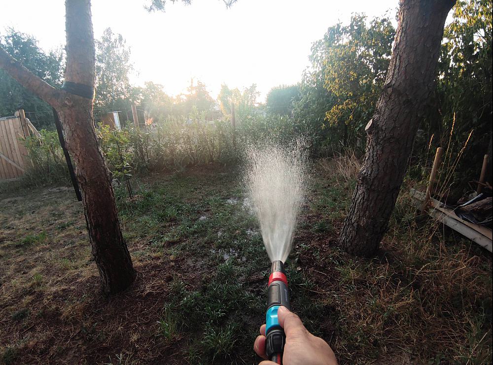 Rasen wird mit Wasser besprengt (Archiv)