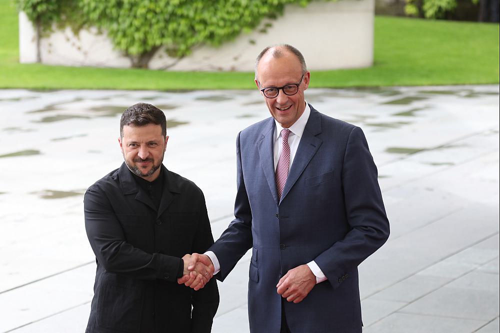 Wolodymyr Selenskyj und Friedrich Merz am 28.05.2025