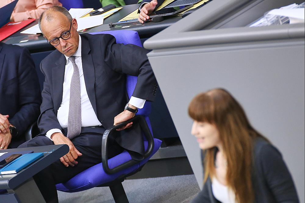 Friedrich Merz und Heidi Reichinnek am 24.06.2025
