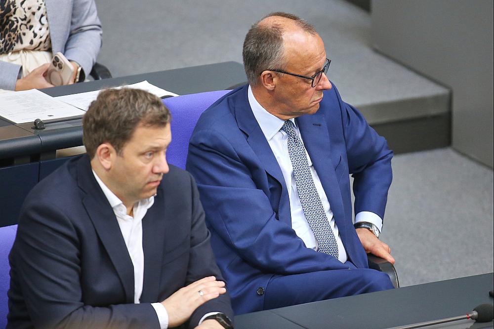 Lars Klingbeil und Friedrich Merz am 11.07.2025