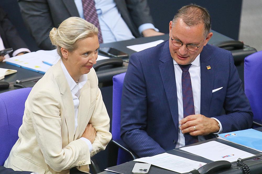 Alice Weidel und Tino Chrupalla am 09.07.2025