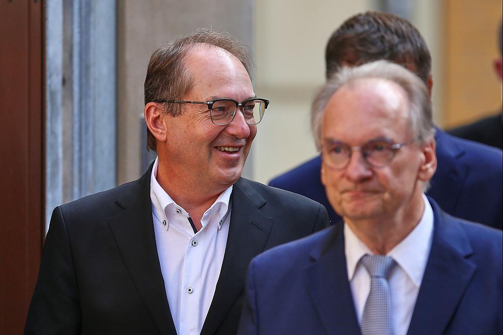 Alexander Dobrindt und Reiner Haseloff am 14.08.2025
