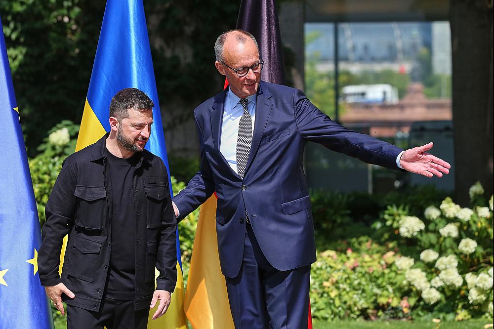 Wolodymyr Selenskyj und Friedrich Merz am 13.08.2025