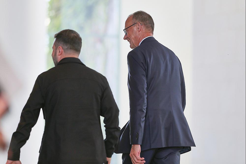 Wolodymyr Selenskyj und Friedrich Merz am 13.08.2025