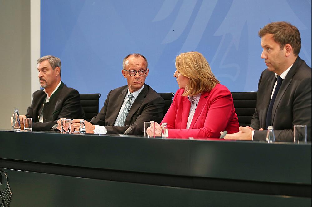 Söder, Merz, Bas und Klingbeil am 03.09.2025