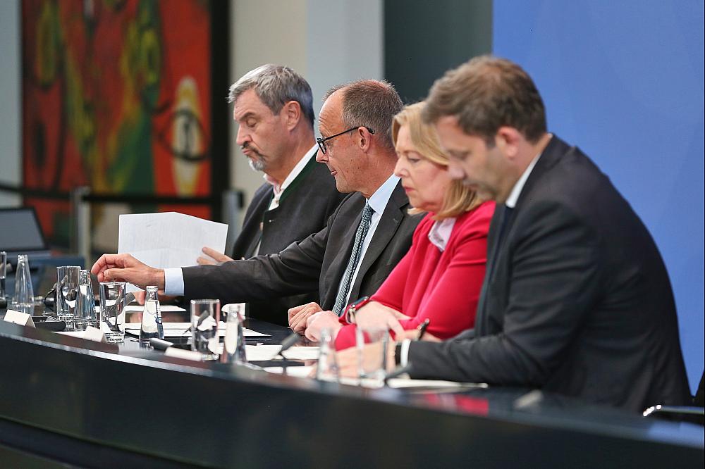 Söder, Merz, Bas und Klingbeil am 03.09.2025
