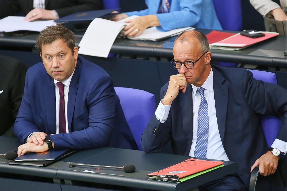Lars Klingbeil und Friedrich Merz am 23.09.2025