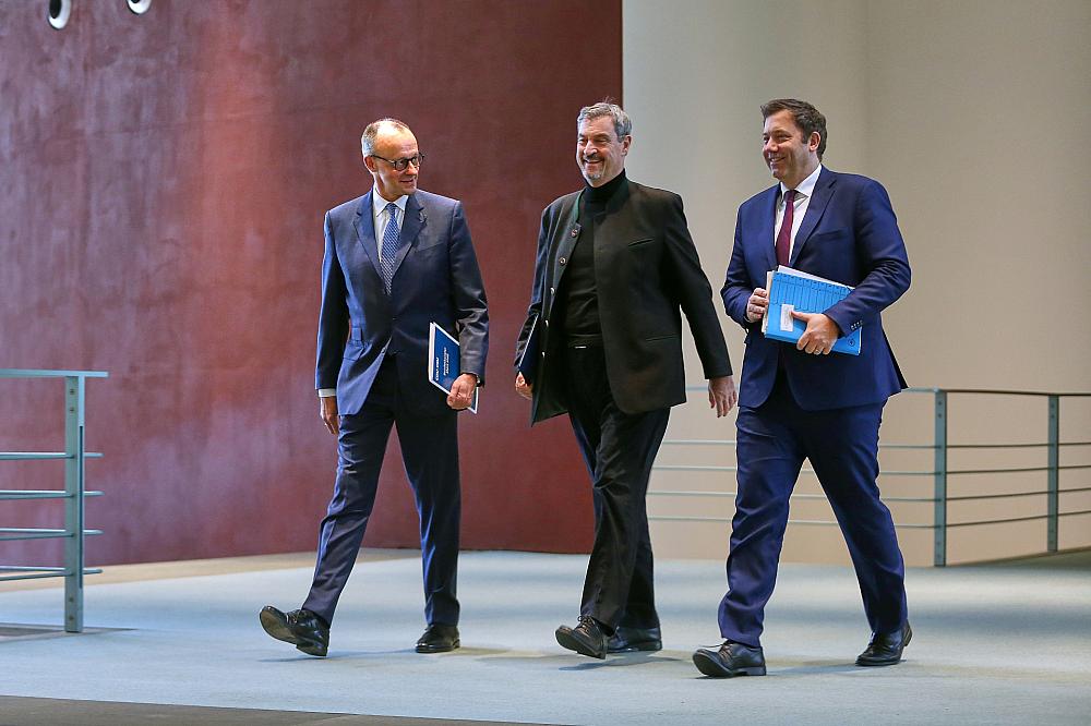 Merz, Söder, Klingbeil (Archiv)