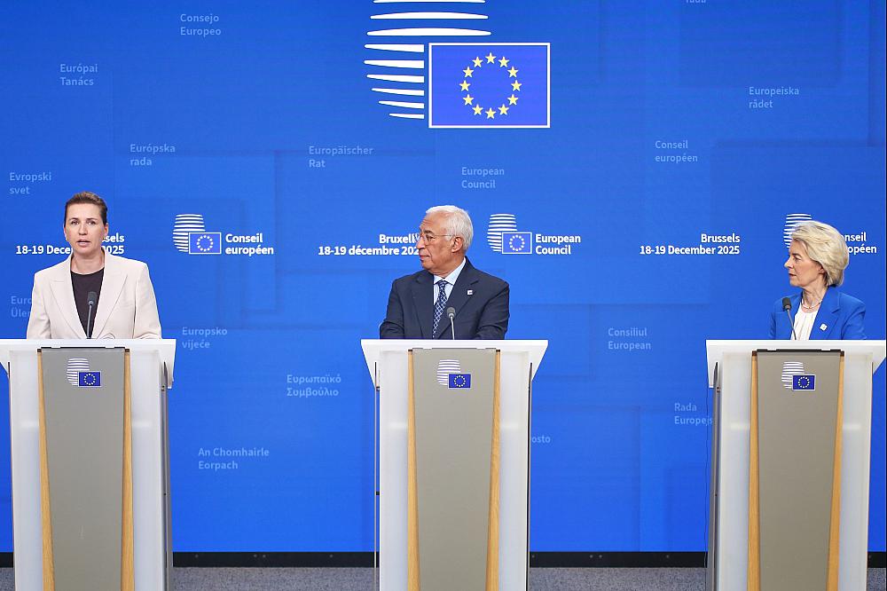 Frederiksen, Costa und von der Leyen am 19.12.2025 über dts Nachrichtenagentur