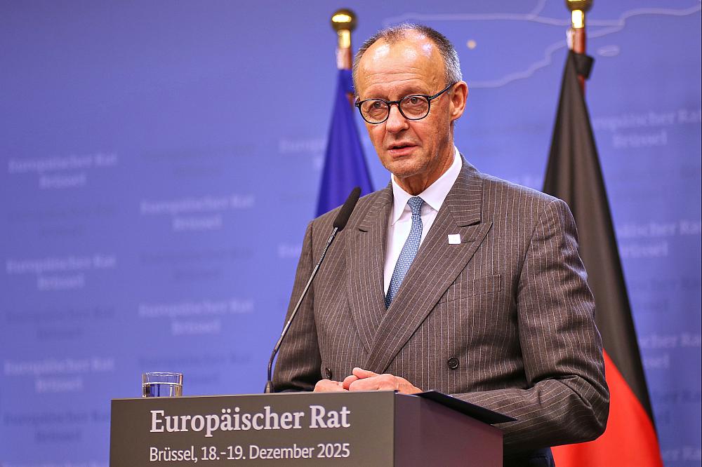Friedrich Merz nach dem EU-Gipfel in Brüssel am 19.12.2025 über dts Nachrichtenagentur