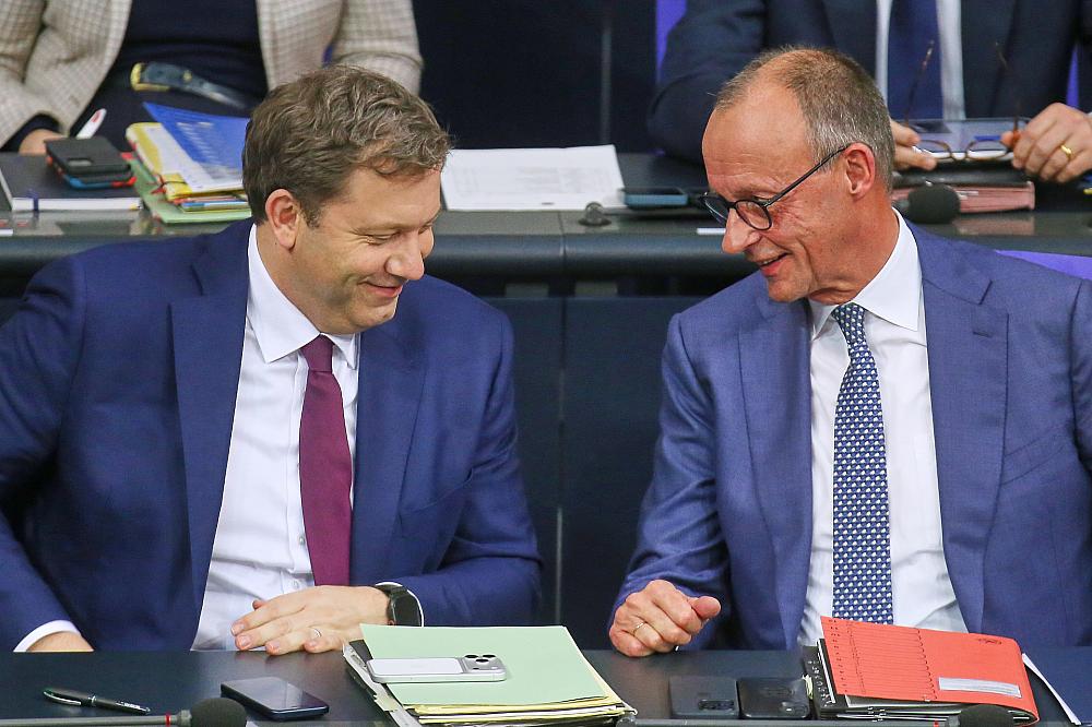 Lars Klingbeil und Friedrich Merz (Archiv) über dts Nachrichtenagentur