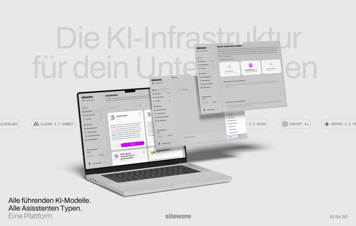 KI ohne Rechtsrisiko: Siteware baut Europas erste vollkonforme Plattform für Unternehmen aus